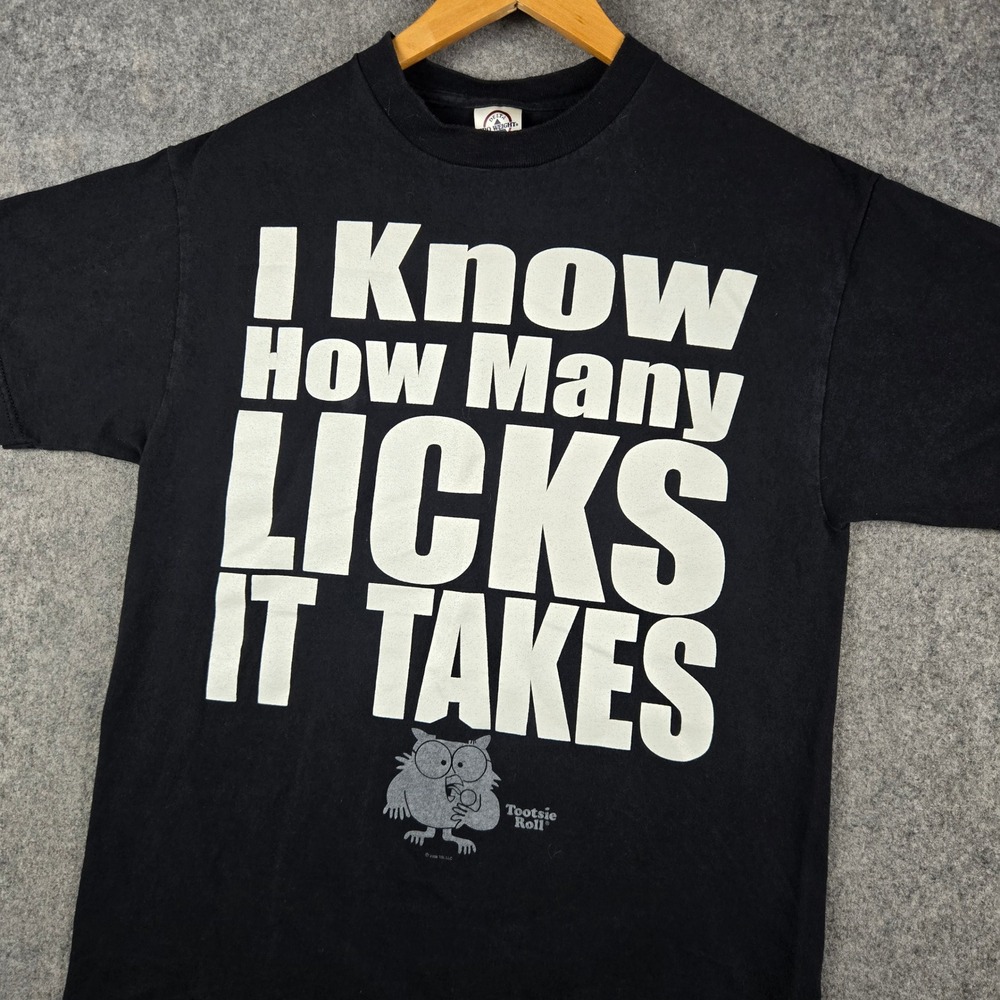 Delta Tootsie Roll Shirt Mens Medium Black I Know How Many Licks Mr Owl 2008 Tee